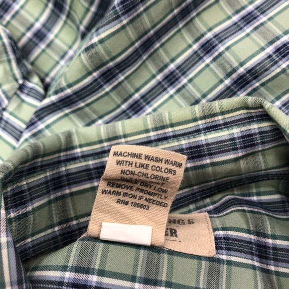 Duluth Trading Men Wrinkle Fighter Button Shirt Top Large Plaid Cotton B235 -14 - Picture 9 of 16